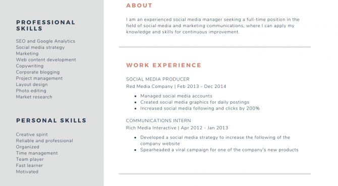 Diseño de Curriculum Vitae